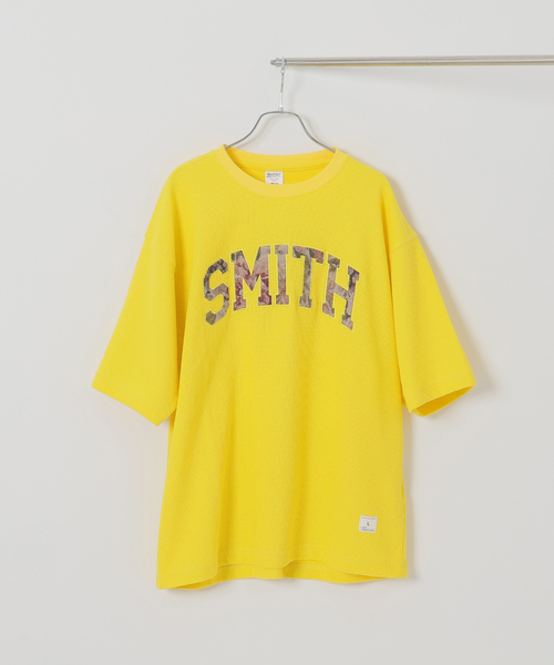B.C STOCK（ベーセーストック）の「ゴブランワッフルカレッジTEE（Tシャツ/カットソー・メンズ・ホワイト/ブラック/チャコールグレー/イエロー・MEDIUM/LARGE）」の4枚目の写真