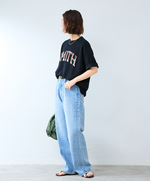 B.C STOCK（ベーセーストック）の「ゴブランワッフルカレッジTEE（Tシャツ/カットソー・メンズ・ホワイト/ブラック/チャコールグレー/イエロー・MEDIUM/LARGE）」の6枚目の写真