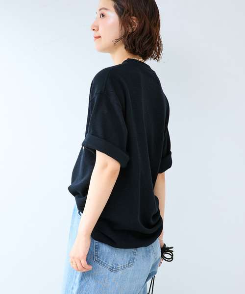 B.C STOCK（ベーセーストック）の「ゴブランワッフルカレッジTEE（Tシャツ/カットソー・メンズ・ホワイト/ブラック/チャコールグレー/イエロー・MEDIUM/LARGE）」の8枚目の写真