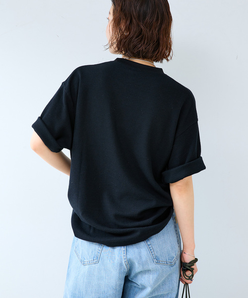 B.C STOCK（ベーセーストック）の「ゴブランワッフルカレッジTEE（Tシャツ/カットソー・メンズ・ホワイト/ブラック/チャコールグレー/イエロー・MEDIUM/LARGE）」の10枚目の写真