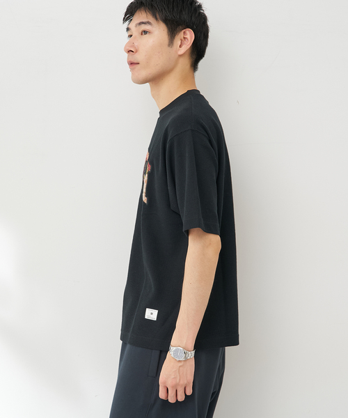 B.C STOCK（ベーセーストック）の「ゴブランワッフルカレッジTEE（Tシャツ/カットソー・メンズ・ホワイト/ブラック/チャコールグレー/イエロー・MEDIUM/LARGE）」の16枚目の写真
