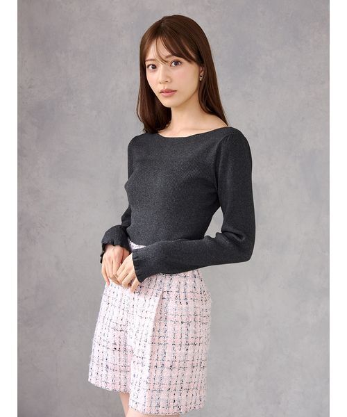 CELFORD（セルフォード）の「【洗える】シルク混ボートネックリブニットプルオーバー（ニット/セーター・レディース・チャコールグレー/コーラルピンク/オフホワイト/ライム・F）」の10枚目の写真