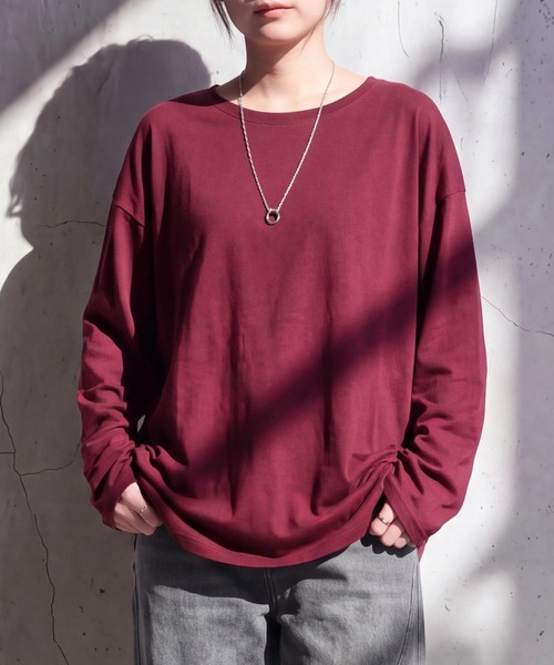 SELECT LEVERY(セレクトリベリー)の「天竺ドルマンプルオーバー(Tシャツ/カットソー・レディース・ブラック/グレー/バーガンディー・MEDIUM)」の3枚目の写真