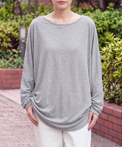SELECT LEVERY(セレクトリベリー)の「天竺ドルマンプルオーバー(Tシャツ/カットソー・レディース・ブラック/グレー/バーガンディー・MEDIUM)」の11枚目の写真