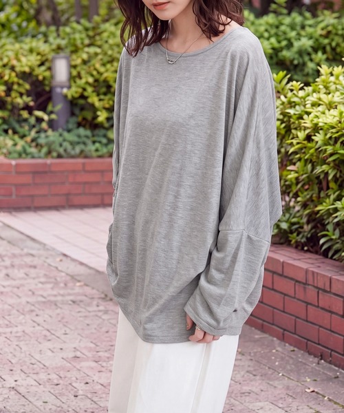 SELECT LEVERY(セレクトリベリー)の「天竺ドルマンプルオーバー(Tシャツ/カットソー・レディース・ブラック/グレー/バーガンディー・MEDIUM)」の13枚目の写真