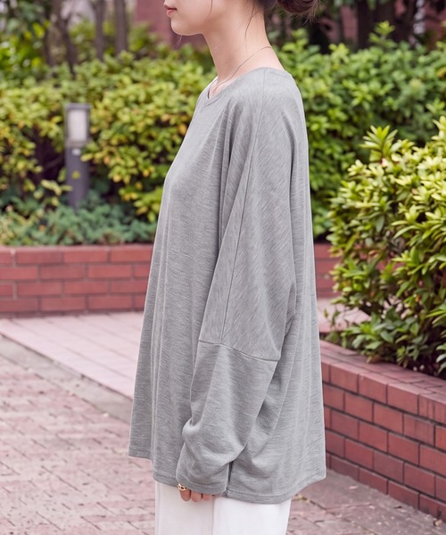 SELECT LEVERY(セレクトリベリー)の「天竺ドルマンプルオーバー(Tシャツ/カットソー・レディース・ブラック/グレー/バーガンディー・MEDIUM)」の15枚目の写真