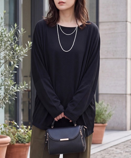 SELECT LEVERY(セレクトリベリー)の「天竺ドルマンプルオーバー(Tシャツ/カットソー・レディース・ブラック/グレー/バーガンディー・MEDIUM)」の17枚目の写真