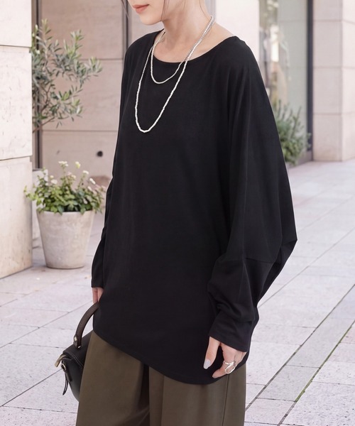 SELECT LEVERY(セレクトリベリー)の「天竺ドルマンプルオーバー(Tシャツ/カットソー・レディース・ブラック/グレー/バーガンディー・MEDIUM)」の19枚目の写真