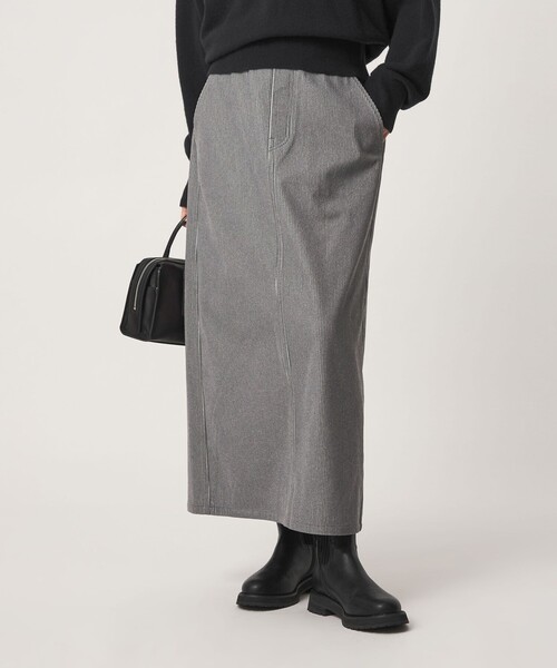 green label relaxing（グリーンレーベルリラクシング）の「［size SHORT/TALLあり］オルマイ コール スカート マシンウォッシャブル ストレッチ（スカート・レディース・ブラック/ライトグレー/オフホワイト/ダークグレー/オリーブ・SHORT/TALL/FREE）」の20枚目の写真