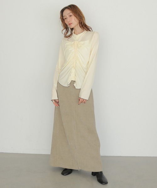 CLEIO(クレイオ)の「【CLEIO】2WAYメロウギャザーカットソー 2WAY MELLOW GATHER CUTSEW(Tシャツ/カットソー・レディース・ブラック/アイボリー・FREE)」の14枚目の写真