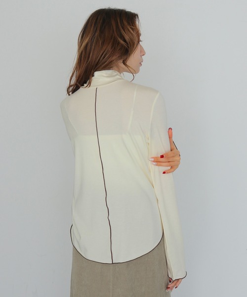 CLEIO(クレイオ)の「【CLEIO】2WAYメロウギャザーカットソー 2WAY MELLOW GATHER CUTSEW(Tシャツ/カットソー・レディース・ブラック/アイボリー・FREE)」の10枚目の写真