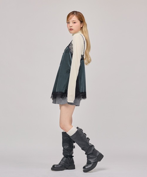MSGirl(エムエスジーガール)の「ランジェリーコアキャミソール ベロア(キャミソール・レディース・ブラック/チャコール・M)」の18枚目の写真