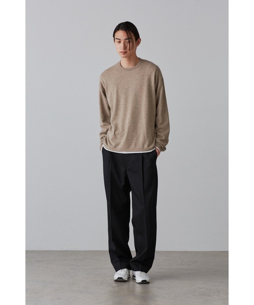 YLEVE(イレーヴ)の「YLEVE / CASHMERE KN T(ニット/セーター・メンズ・ベージュ/ネイビー/オレンジ・5/4)」の4枚目の写真