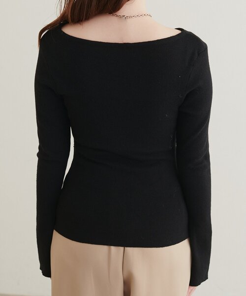 natural couture（ナチュラルクチュール）の「レースデザインドレープニット（ニット/セーター・レディース・ブラック/ブラウン/サックスブルー/ピンク/アイボリー・FREE）」の17枚目の写真