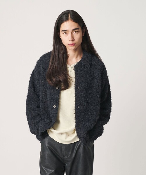 MONKEY TIME(モンキータイム)の「フェザーヤーン ニット ジャケット(ニット/セーター・メンズ・ダークグレー/オリーブ・L/XL/M/S)」の2枚目の写真