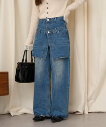 【neutral by ciaopanic】スカートレイヤードデニムパンツ
