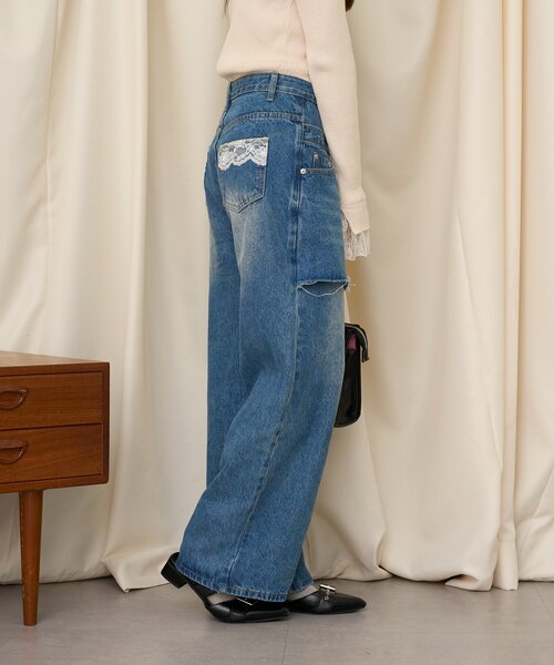 CIAOPANIC(チャオパニック)の「【neutral by ciaopanic】スカートレイヤードデニムパンツ(デニムパンツ・レディース・インディゴブルー・SMALL/LARGE/MEDIUM)」の5枚目の写真