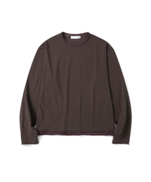 DOHAS（ドハス）の「レイヤードロールエッジ長袖Tシャツ [ブラウン/パープル]（Tシャツ/カットソー）」
