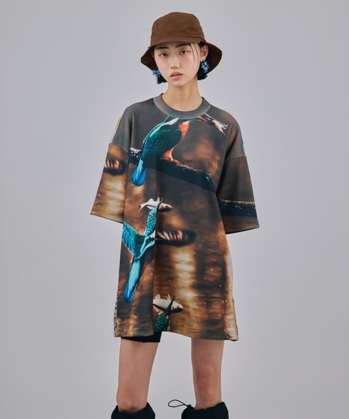 NON TOKYO(ノントーキョー)の「NON TOKYO/ノントーキョー/PRINT RIB BIG T-SHIRTSプリントリブBIG Tシャツ(Tシャツ/カットソー・レディース・その他/その他2/その他1・F)」の2枚目の写真