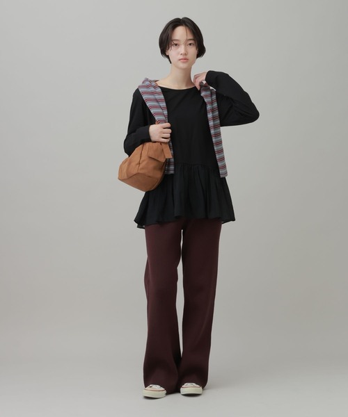 LAKOLE（ラコレ）の「リブニットフレアパンツ / 1076442（その他パンツ・レディース・ブラウン/グレー/ブラック・LARGE/MEDIUM）」の7枚目の写真