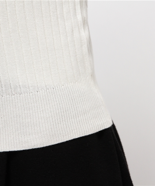 REAL CUBE(リアルキューブ)の「REAL CUBE フラワーボタン シースルー切替カーディガン(カーディガン/ボレロ・レディース・ピンク/オフホワイト/グレー/ラベンダー・38)」の6枚目の写真