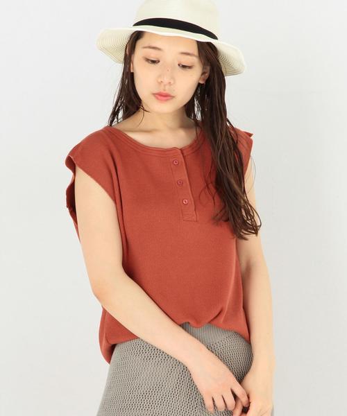 Another Edition（アナザーエディション）の「ハニカムメッシュヘンリーネックTシャツ/ AEBC　ハニカム MESH HLY T◆（Tシャツ/カットソー・レディース・オフホワイト/ブラック/オレンジ系その他/ライム・FREE）」の10枚目の写真