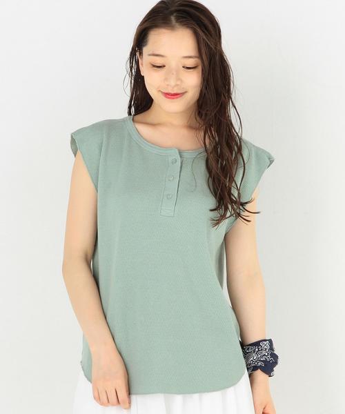 Another Edition（アナザーエディション）の「ハニカムメッシュヘンリーネックTシャツ/ AEBC　ハニカム MESH HLY T◆（Tシャツ/カットソー・レディース・オフホワイト/ブラック/オレンジ系その他/ライム・FREE）」の12枚目の写真