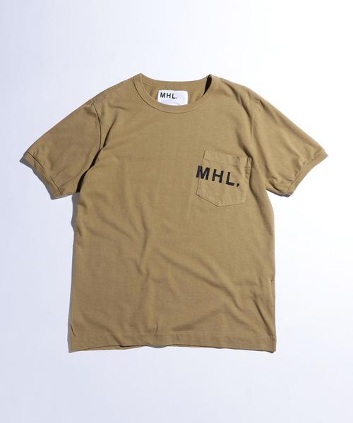 MHL.（エムエイチエル）の「【別注】 ＜MHL.＞ 17 NATURAL LOGO T/Tシャツ◆（Tシャツ/カットソー・メンズ・ベージュ/グレー/オリーブ・LARGE/MEDIUM/SMALL）」の2枚目の写真