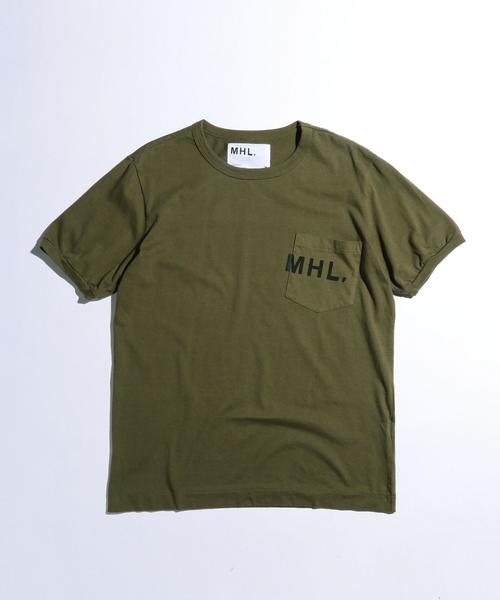 MHL.（エムエイチエル）の「【別注】 ＜MHL.＞ 17 NATURAL LOGO T/Tシャツ◆（Tシャツ/カットソー・メンズ・ベージュ/グレー/オリーブ・LARGE/MEDIUM/SMALL）」の3枚目の写真