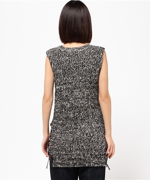 MOUSSY（マウジー）の「HL SLEEVELESS KNITTED LONG TOP（タンクトップ・レディース・ブラック系その他/ブラック・FREE）」の9枚目の写真