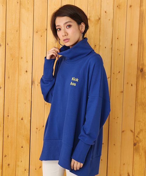 RODEO CROWNS WIDE BOWL（ロデオクラウンズワイドボウル）の「タートルネック スウェット（Tシャツ/カットソー・レディース・トップグレー/ブルー/ホワイト・FREE）」の3枚目の写真