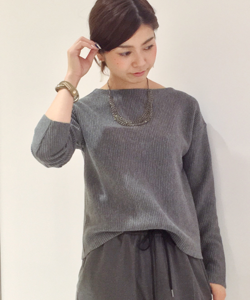 laboratory work（ラボラトリーワーク）の「4者混タック編みプルオーバー（ニット/セーター・レディース・ネイビー/ブラック/杢グレー・MEDIUM）」の2枚目の写真