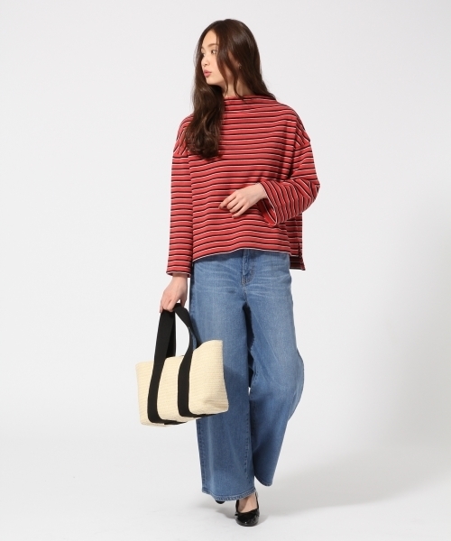 GLOBAL WORK(グローバルワーク)の「Wフェイスボトルワイドプルオーバー/745591(Tシャツ/カットソー・レディース・ライトイエロー/ライトブルー/ホワイト/レッド/オフホワイト・MEDIUM/LARGE/SMALL)」の9枚目の写真