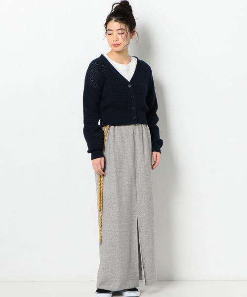 Another Edition(アナザーエディション)の「スカシVネックショートカーディガン ◆(カーディガン/ボレロ・レディース・ネイビー/オフホワイト/ライトピンク・FREE)」の15枚目の写真