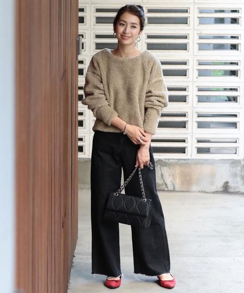 BEAUTY&YOUTH UNITED ARROWS（ビューティーアンドユースユナイテッドアローズ）の「BY∴ ボアバックジッププルオーバー ◆（その他トップス・レディース・ベージュ/ネイビー/オレンジ・FREE）」の5枚目の写真