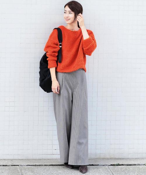 BEAUTY&YOUTH UNITED ARROWS（ビューティーアンドユースユナイテッドアローズ）の「BY∴ ボアバックジッププルオーバー ◆（その他トップス・レディース・ベージュ/ネイビー/オレンジ・FREE）」の6枚目の写真