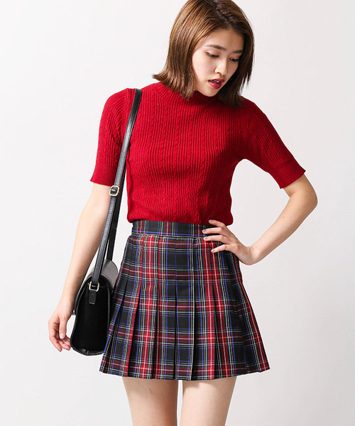 WEGO（ウィゴー）の「WEGO/チェックプリーツミニスカート（スカート・レディース・ベージュ系その他2/ブラウン系その他/ブラック系その他2/グレー系その他・SMALL/MEDIUM）」の2枚目の写真