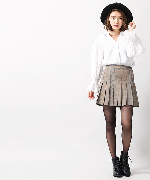 WEGO（ウィゴー）の「WEGO/チェックプリーツミニスカート（スカート・レディース・ベージュ系その他2/ブラウン系その他/ブラック系その他2/グレー系その他・SMALL/MEDIUM）」の20枚目の写真