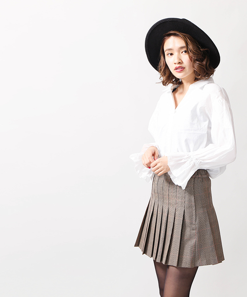 WEGO（ウィゴー）の「WEGO/チェックプリーツミニスカート（スカート・レディース・ベージュ系その他2/ブラウン系その他/ブラック系その他2/グレー系その他・SMALL/MEDIUM）」の21枚目の写真