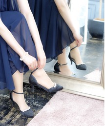 【Cupid Heart】結婚式パンプス ラインストーンセパレートパンプス