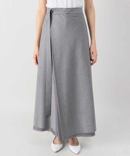 MIHARAYASUHIRO（ミハラヤスヒロ）の「mihara stripe skirt stylept（その他パンツ・レディース・チャコールグレー/ネイビー・SMALL/MEDIUM）」の4枚目の写真