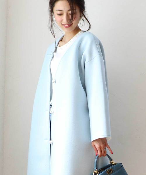 M y u（ミュー）の「ボンディング素材♪パールボタン付きスプリング