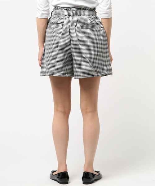 Culture Medium(カルチャーミディアム)の「先染めギンガムチェックウエストリボンショートパンツ(その他パンツ・レディース・ブラック/ベージュ/ネイビー/ピンク・FREE)」の6枚目の写真