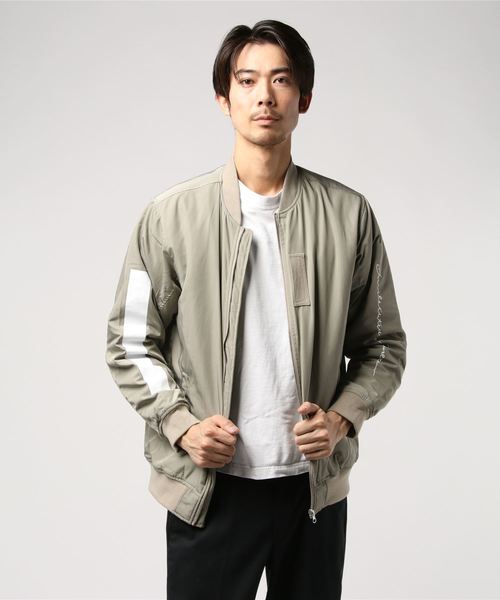 CORISCO（コリスコ）の「CORISCO/コリスコ ポリツイル中綿袖プリントMA-1 (M1)（MA-1・メンズ・ブラック/ベージュ/ネイビー/オリーブ/ワイン・MEDIUM/LARGE/X-LARGE）」の3枚目の写真