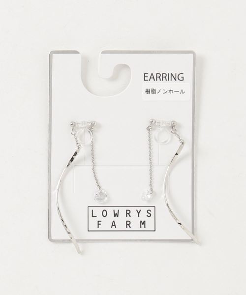 LOWRYS FARM（ローリーズファーム）の「２ＷＡＹデザインオメガイヤリング　816063（イヤリング・レディース・ブラウン/グレー/オフホワイト・FREE）」の7枚目の写真