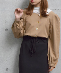 w closet | 前ボタンスクエアネック長袖ブラウス_(シャツ/ブラウス)