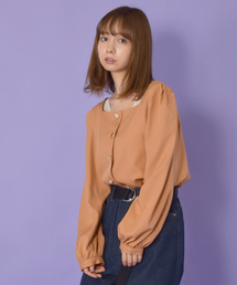 w closet | 前ボタンスクエアネック長袖ブラウス_(シャツ/ブラウス)