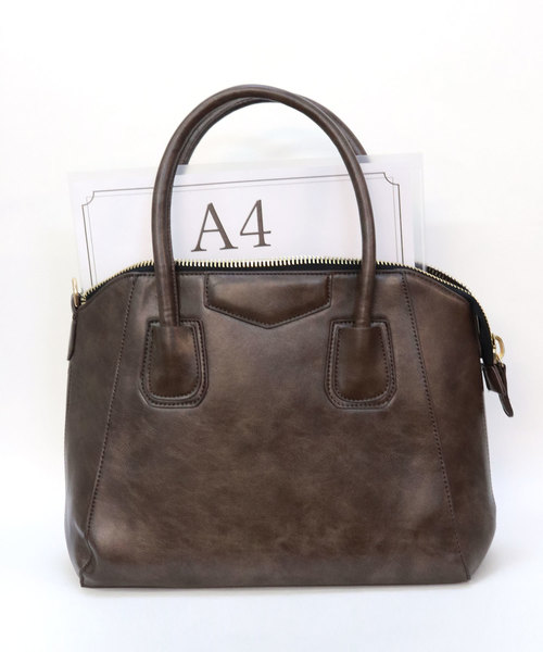 florist(フローリスト)の「【2way】【2点セット】ヴィンテージ風大きめハンドバッグ(ハンドバッグ・レディース・ブラック/ダークブラウン/ブラウン/グレー/レッド/オレンジ/イエロー・FREE)」の15枚目の写真