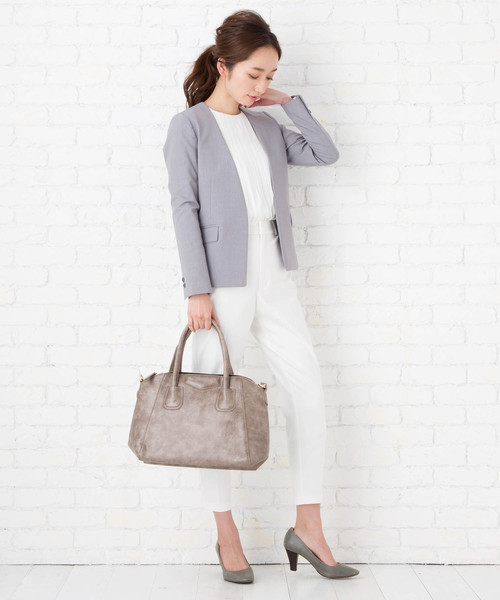 florist(フローリスト)の「【2way】【2点セット】ヴィンテージ風大きめハンドバッグ(ハンドバッグ・レディース・ブラック/ダークブラウン/ブラウン/グレー/レッド/オレンジ/イエロー・FREE)」の19枚目の写真