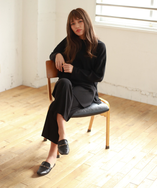 Auntie Rosa（アンティローザ）の「【Auntie Rosa】リブセットアップ（Tシャツ/カットソー・レディース・ベージュ/ブラック・FREE）」の3枚目の写真